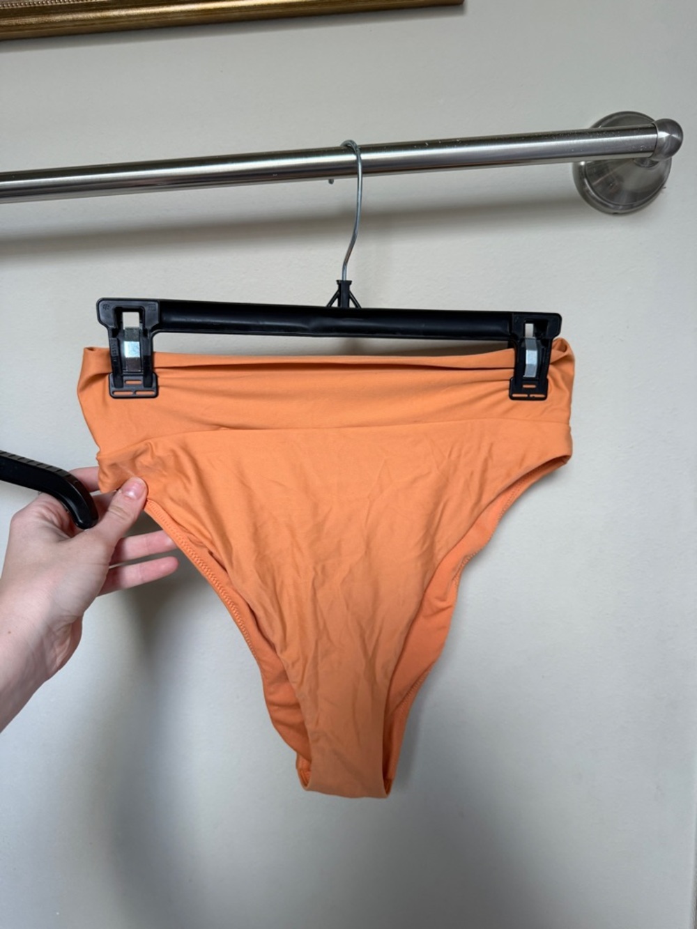 High-Waist Bikini Bottoms in Bright Orange